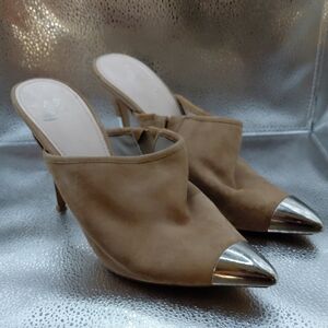 Victoria's Secret Brown Mules with Silver Tips